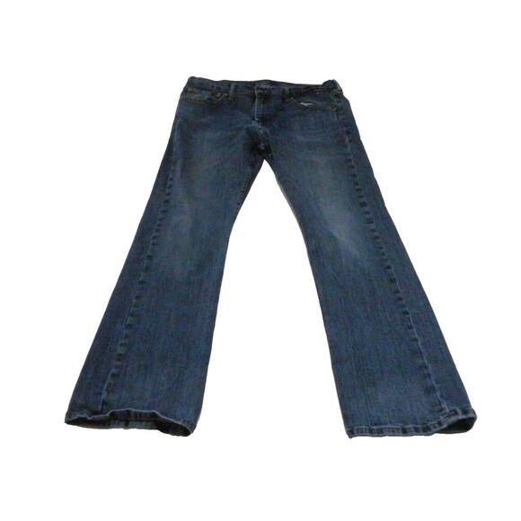 Levi's 527 Jeans Mens 36x32 Blue Denim Slim Fit Bootcut‎ Low Rise Distressed - Picture 1 of 16
